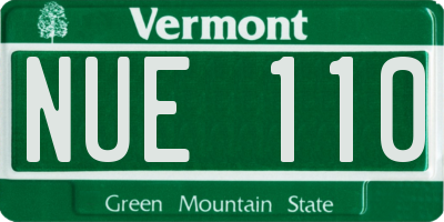 VT license plate NUE110