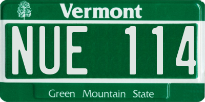 VT license plate NUE114