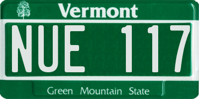 VT license plate NUE117