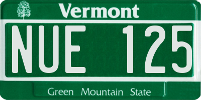 VT license plate NUE125