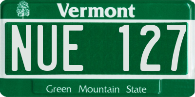 VT license plate NUE127
