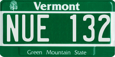 VT license plate NUE132