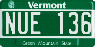 VT license plate NUE136