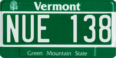 VT license plate NUE138