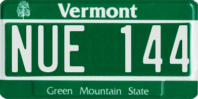 VT license plate NUE144