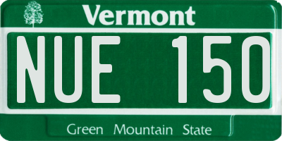 VT license plate NUE150