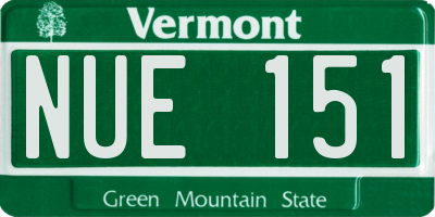 VT license plate NUE151