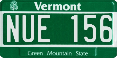 VT license plate NUE156