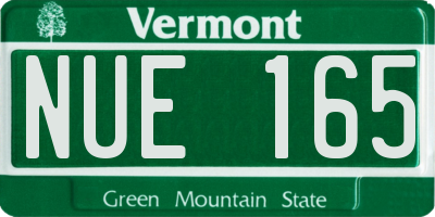 VT license plate NUE165