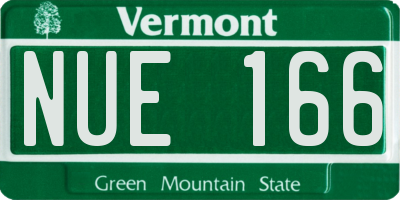 VT license plate NUE166