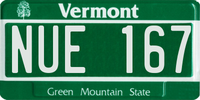 VT license plate NUE167