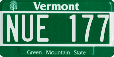 VT license plate NUE177