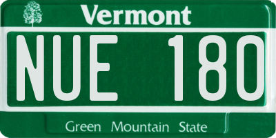 VT license plate NUE180
