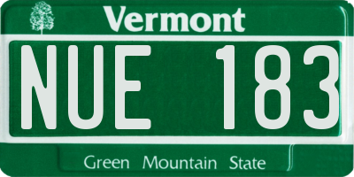 VT license plate NUE183
