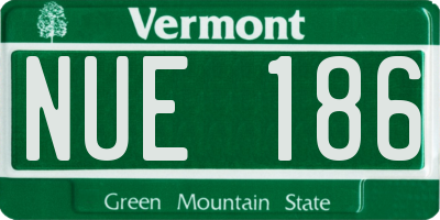 VT license plate NUE186