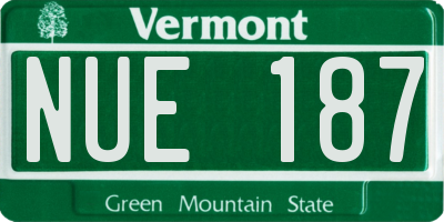 VT license plate NUE187