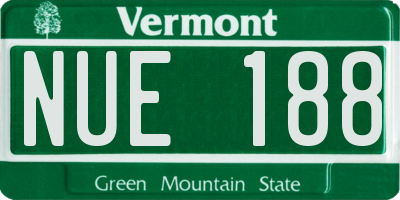 VT license plate NUE188