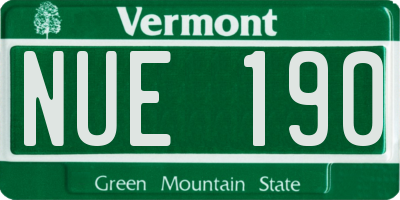 VT license plate NUE190