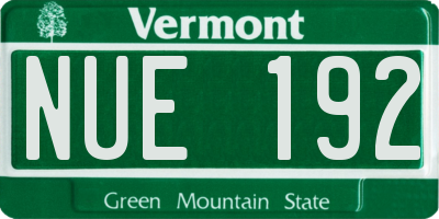 VT license plate NUE192