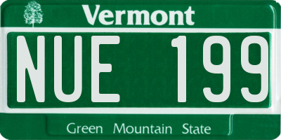 VT license plate NUE199