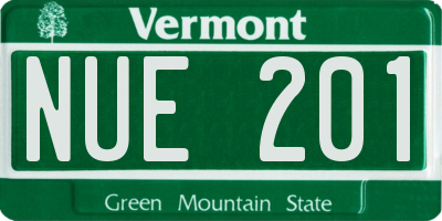 VT license plate NUE201