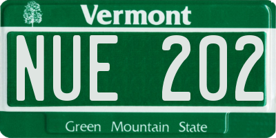 VT license plate NUE202