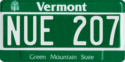 VT license plate NUE207