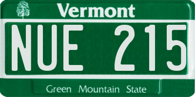 VT license plate NUE215