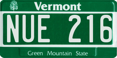 VT license plate NUE216