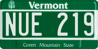 VT license plate NUE219