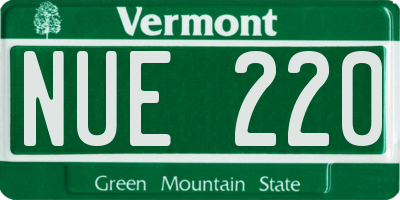 VT license plate NUE220