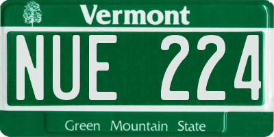 VT license plate NUE224