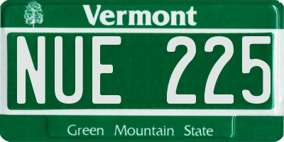 VT license plate NUE225