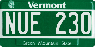 VT license plate NUE230