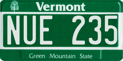 VT license plate NUE235