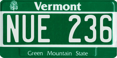 VT license plate NUE236