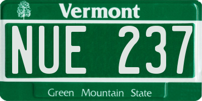 VT license plate NUE237