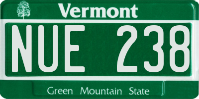 VT license plate NUE238