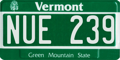 VT license plate NUE239