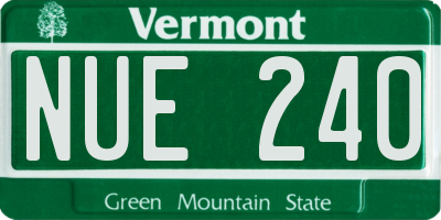 VT license plate NUE240