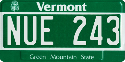 VT license plate NUE243