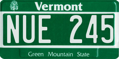 VT license plate NUE245