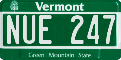 VT license plate NUE247