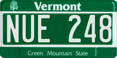VT license plate NUE248