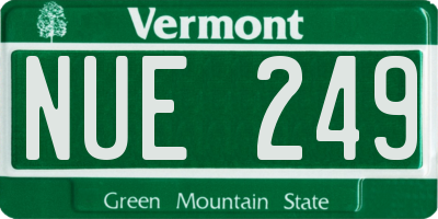VT license plate NUE249