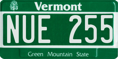 VT license plate NUE255