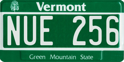 VT license plate NUE256