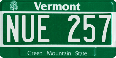 VT license plate NUE257