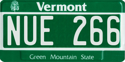VT license plate NUE266