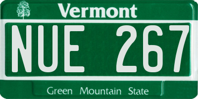 VT license plate NUE267